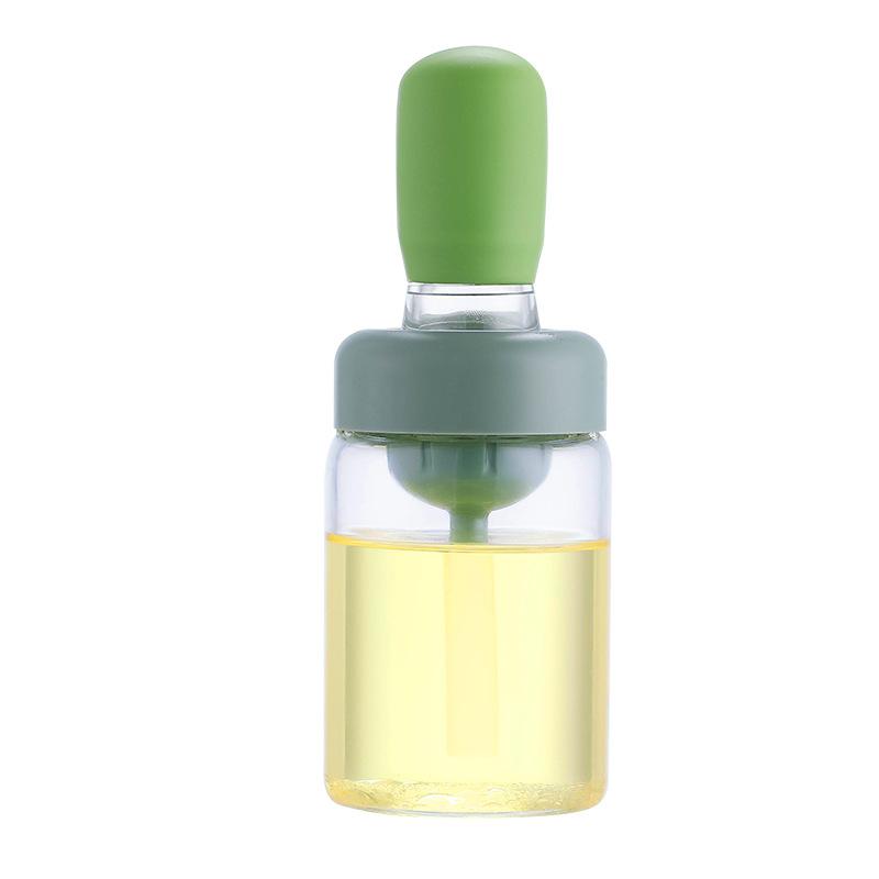 Portable Oil Sauce Spice Bottle Oil Dispenser With Silicone Brush For Cooking Baking Bbq Seasoning Kitchen Food Grade Oil Can