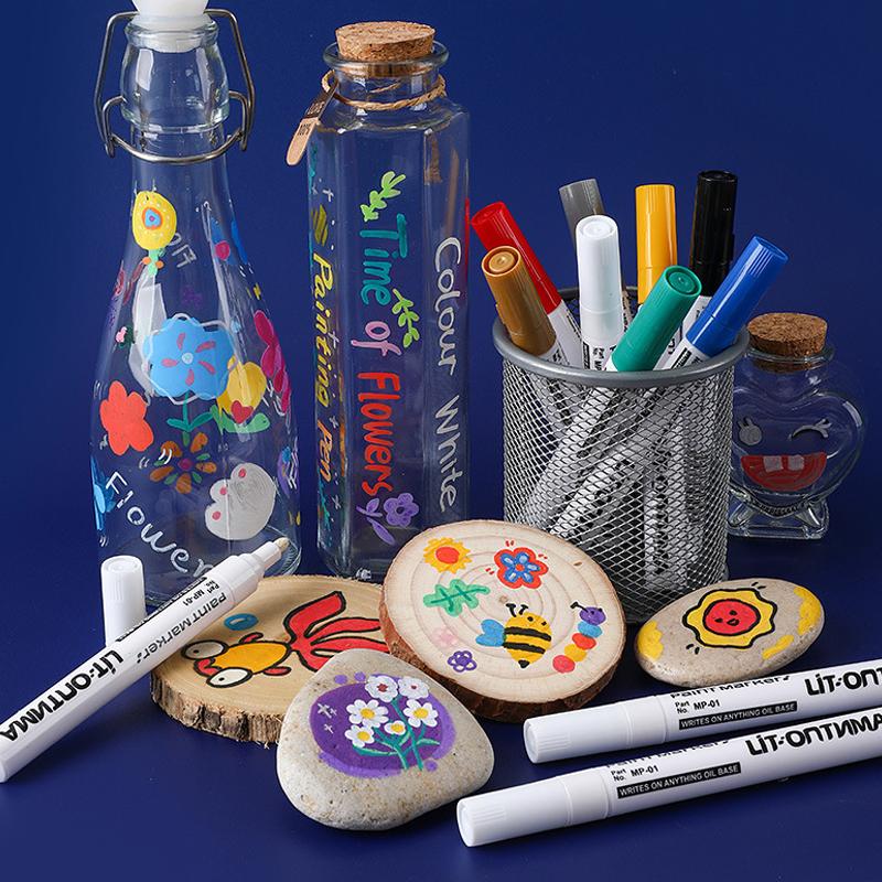 12color Paint Marker,Waterproof Not Easy To Fade,Car Paint,Wood,Ceramics,Tires, Balloons,Shoes,Metal Markers Paint-Mending Pen