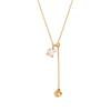 Elegant Gold Square Zircon Heart Tassel Necklace For Women Niche Design Luxury Temperament Pendant Jewelry Fashion Accessory