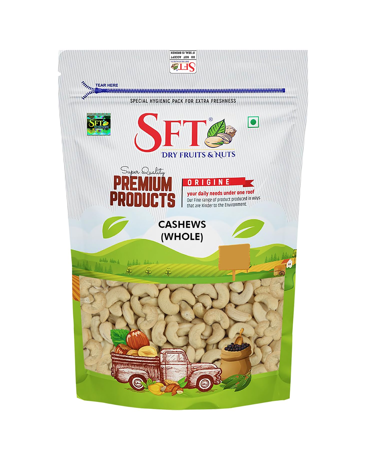 

SFT Pure Cashews Whole/Kaju, 500g, Nutritious & Delicious, Premium Kaju nuts, Rich in Protein, Magnesium & Phosphorus, Deluxe Size & Crunchy Nuts