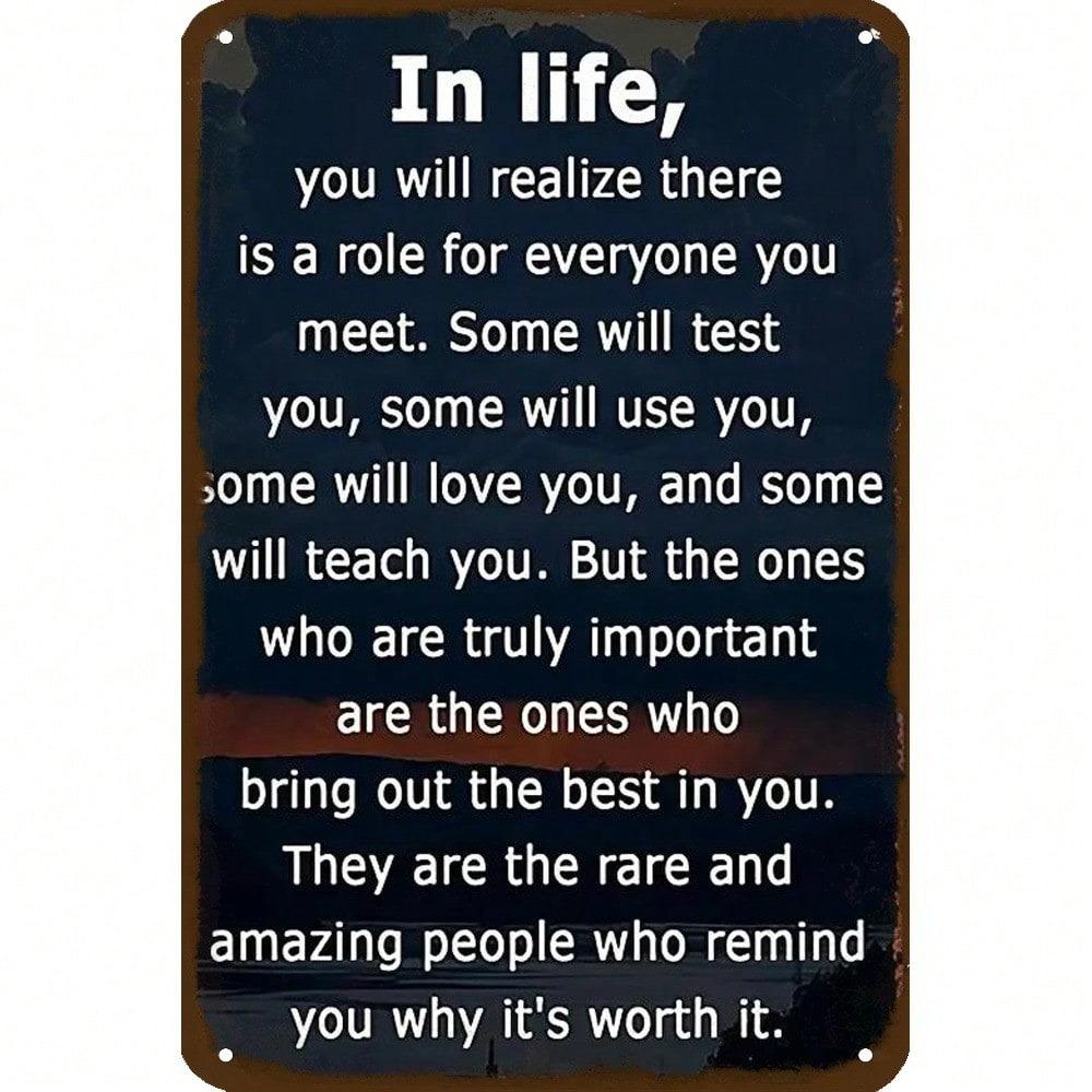 Vintage Metallplåtskylt 8x12 Tum Livscitat Väggkonst Inomhus Utomhus Dekor