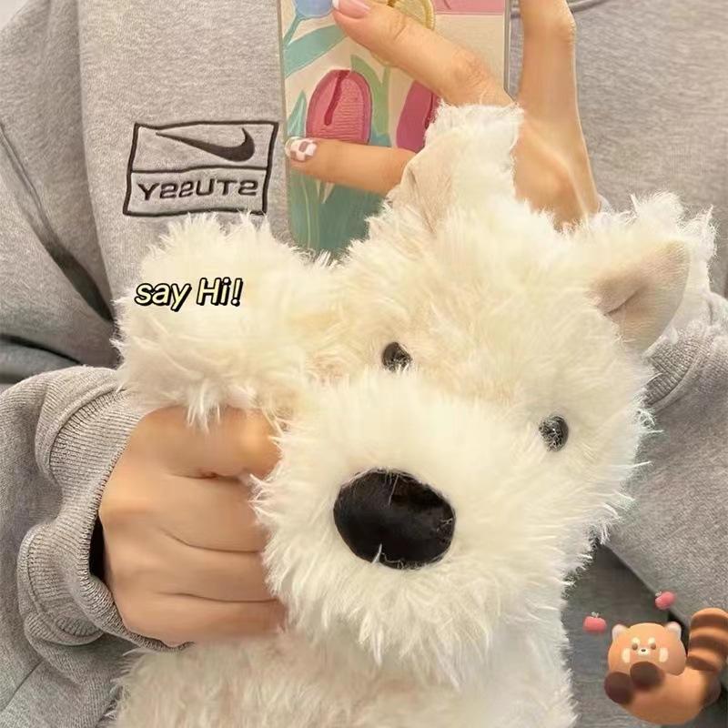 British West Highlands Dog Doll Scribbled Puppy Doll Girl Heart Soothing Doll Simulation Dog Soft Doll