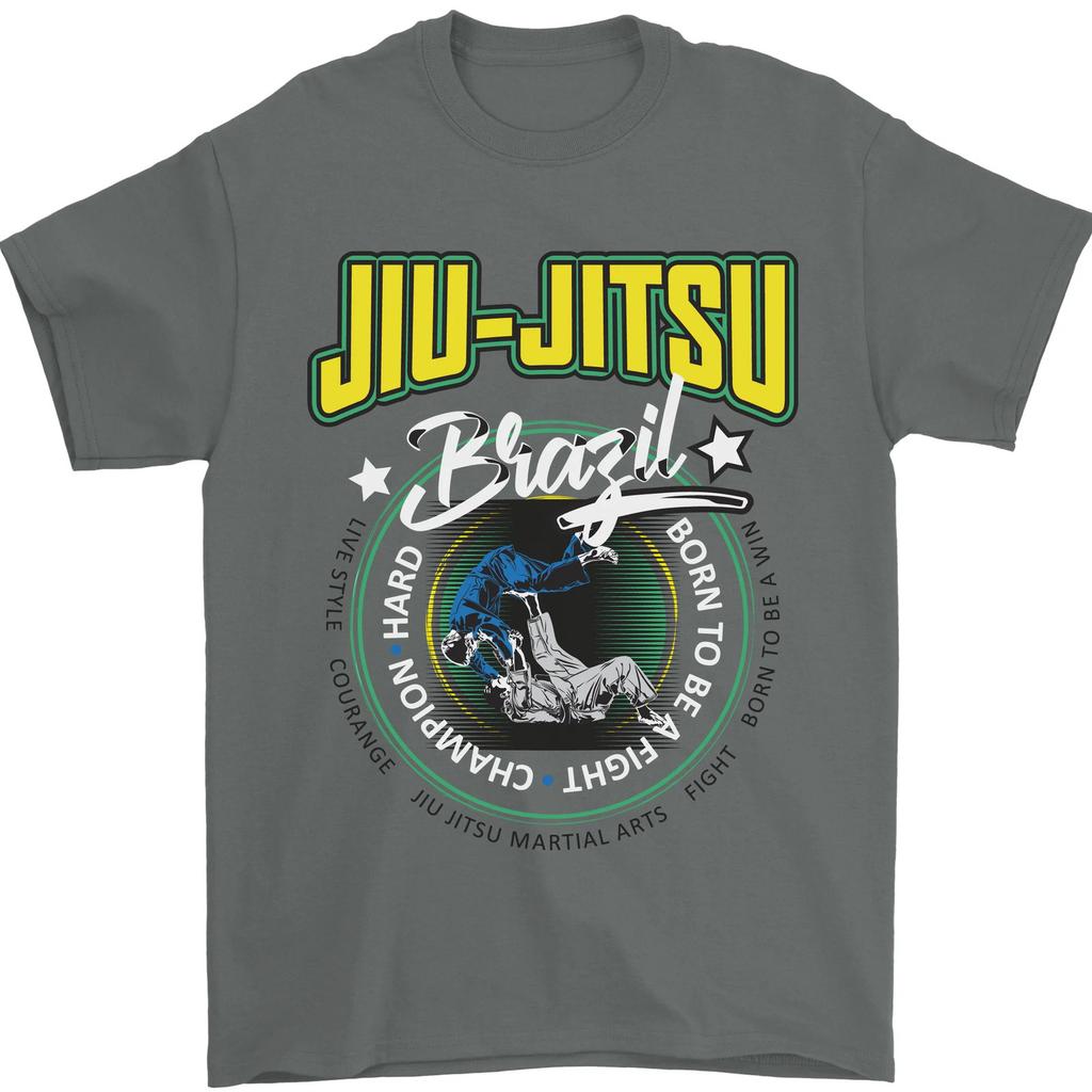 Jiu Jitsu Brazylijskie MMA Sztuki Walki Męska Koszulka Letnia Moda Codzienna Bawełniana Koszulki Graficzne Streetwear Góry T-shirt