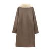 Women's clothing autumn and winter European and American contrasting colors lapel collar large pocket decoration double-sided wear artificial fur coat