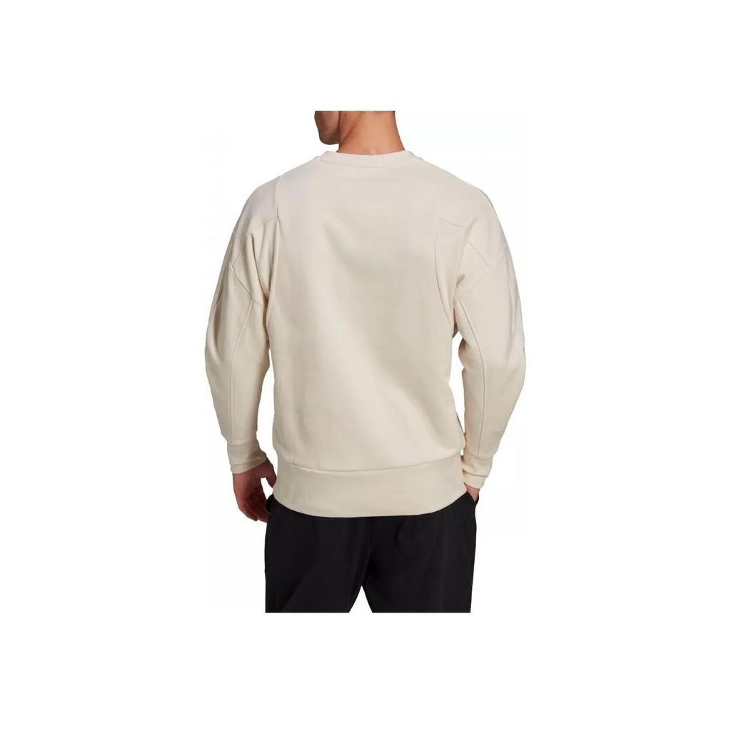 Adidas Solid Color Crew Neck Sweatshirt Men Tops Light-Khaki HI1390