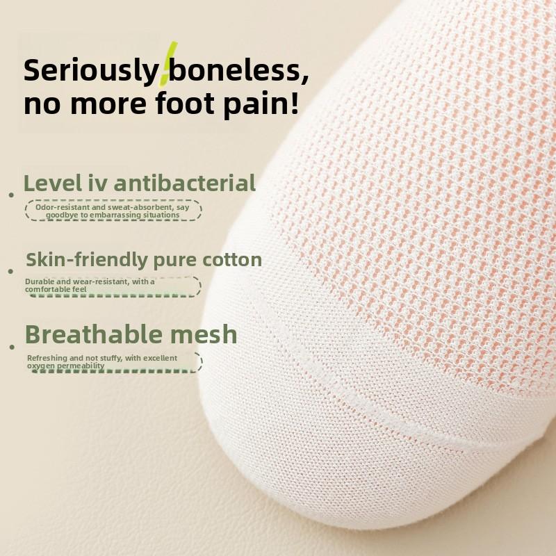 Bai Mian Socks, Boneless Spring and Summer Mesh Short Socks, Mid-calf Socks, Sweat-absorbing Women's Summer Thin Socks