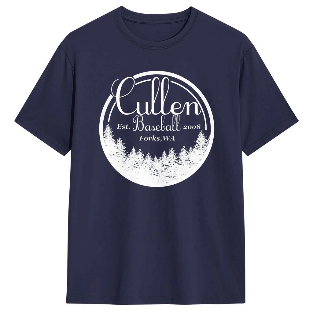 Cullen Baseball Twilight Tshirt Summer Pure Cotton Tshirts For Unisexs Print Tshirt Short Sleeve Y2k Fun Clothes