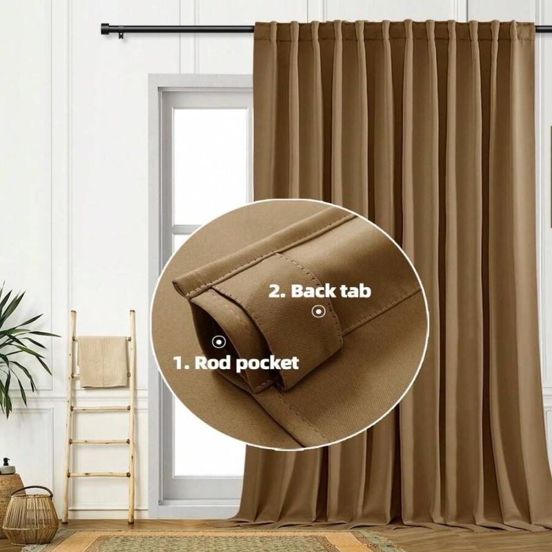Moderne Minimalistische Dikke Kleurige Verduisterende Gordijn, Geluidsisolatie Zonwering, Meerdere Kleuren Beschikbaar, Geen Boor W132xH213cm&Rod pocket