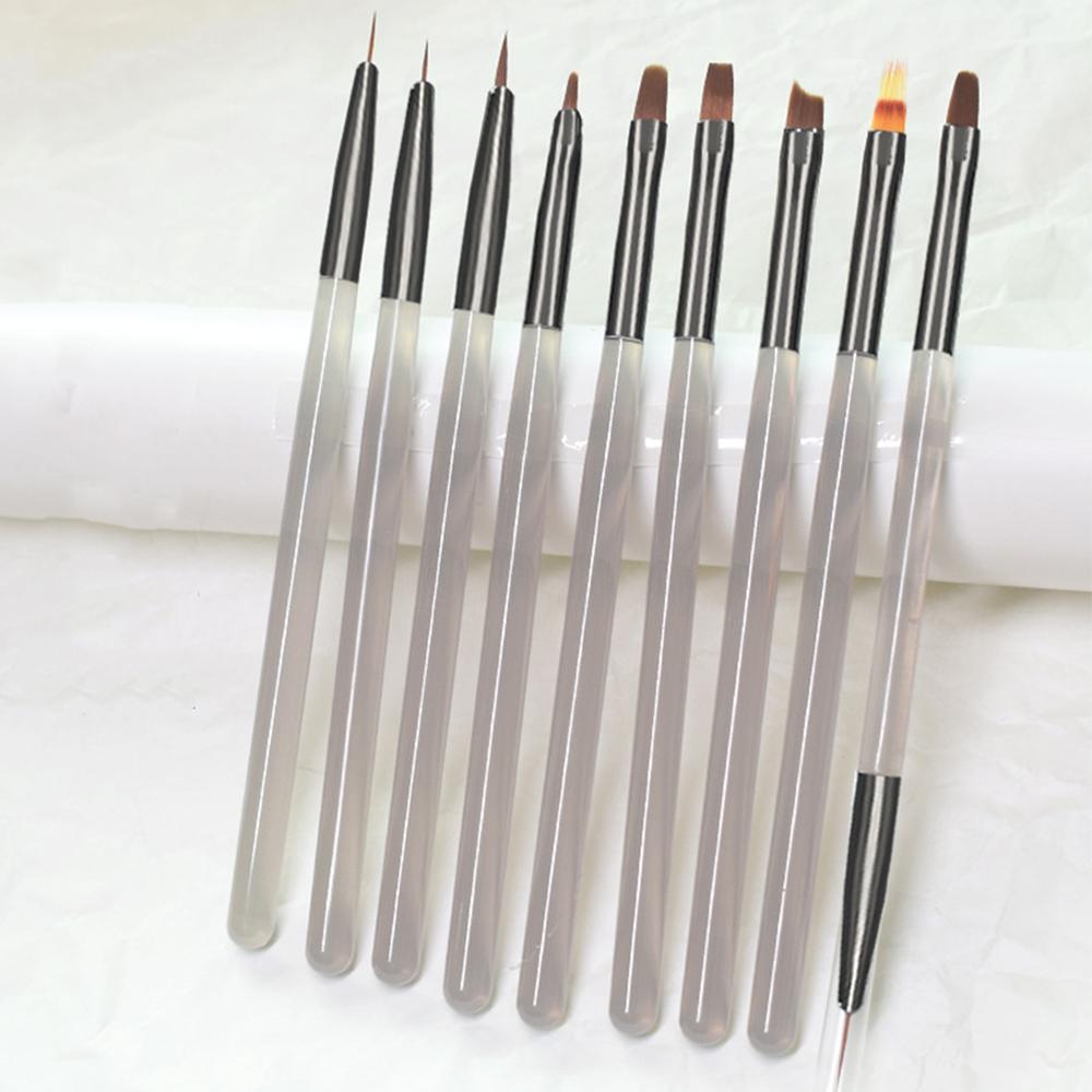 9pcs DIY painting brushes, for watercolor, oil painting, UV gel nail lining, nail acrylic painting brushes, and nail art paintin