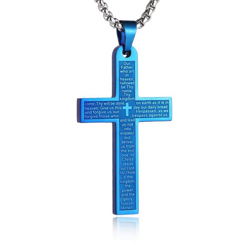 Cross Pendant Necklace In 4 Colors, Made of Stainless Steel Material, Wear-resistant and Non Fading