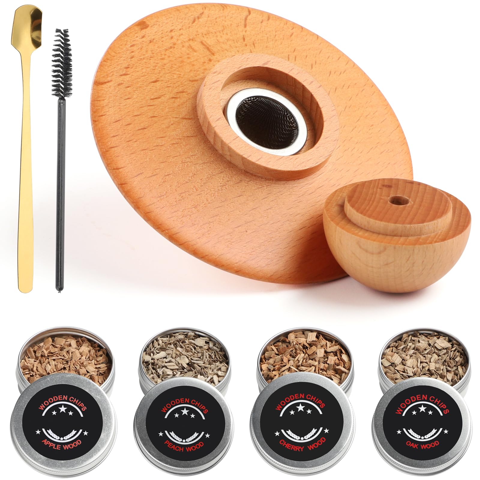 

Коктейльный смокер Набор для копчения виски Smokehead с 4 видами щепы, фильтром и ложкой