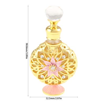 2 Stück Retro Luxus Dekor Glasflasche Kristall Deckel Vergoldung Hohlstern Kommodenornament Schminktisch Display Nachfüllen Parfüm