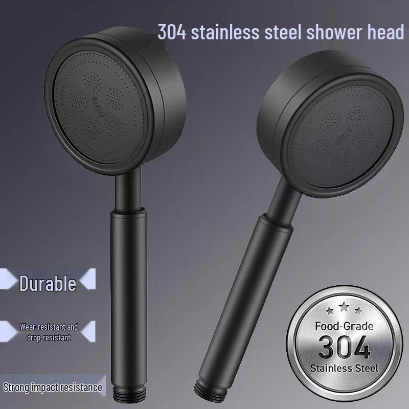 304 Stainless Steel Handheld Pressurized Filter Shower Head with Small Waist Design