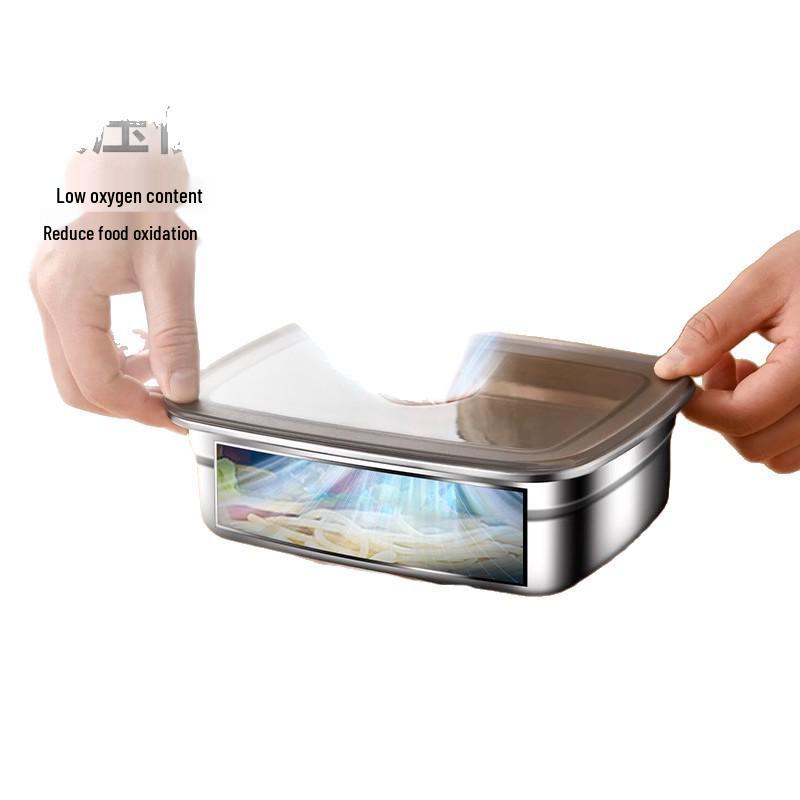 316 Stainless Steel Food-Grade Fresh-Keeping Box with Lid - Sealed Bento Lunch & Freezer Storage