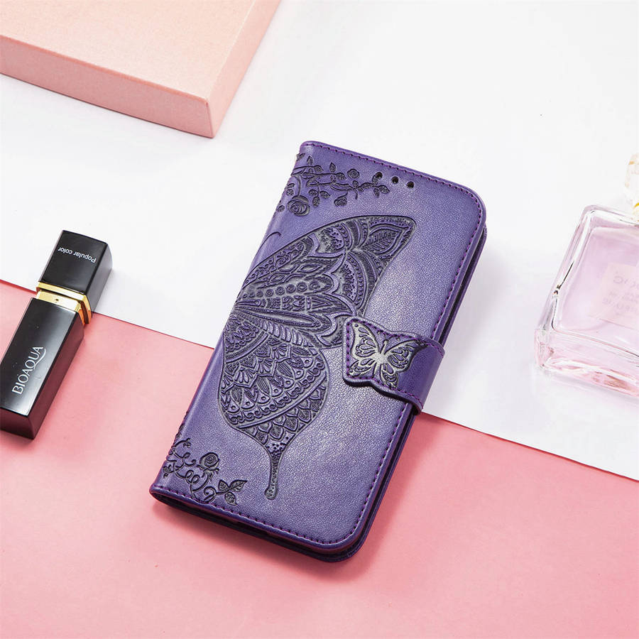 Étui à rabat en cuir motif papillon pour Huawei Nova 13i Y63 Y73 13 14 Pro Honor X9D X7D X6C Housse portefeuille Capa Coque