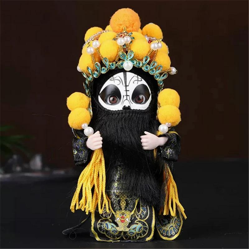 Chinese Opera Character Decoration Silk Doll Peking Opera Mask Doll Chinese Handmade Decorative Gifts Shop Decoration Doll