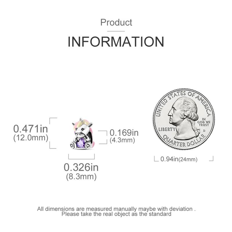 Charms Platacute Colorful Unicorn Purple Heart Beads Fit Originalbracelets Charms For Women Jewelry Diy Making Gifts