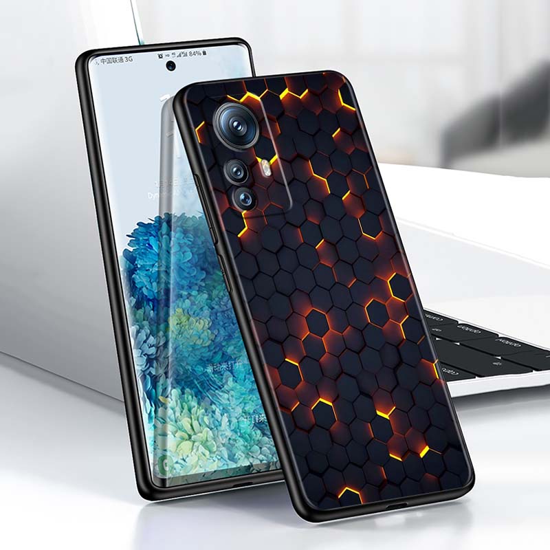 Funda de Teléfono con Ilustración de Arte Tecnológico Para Xiaomi Mi 15 14 13 13T 12 12T 12S 11 11i 11T Pro Ultra Lite 5G Negra Suave