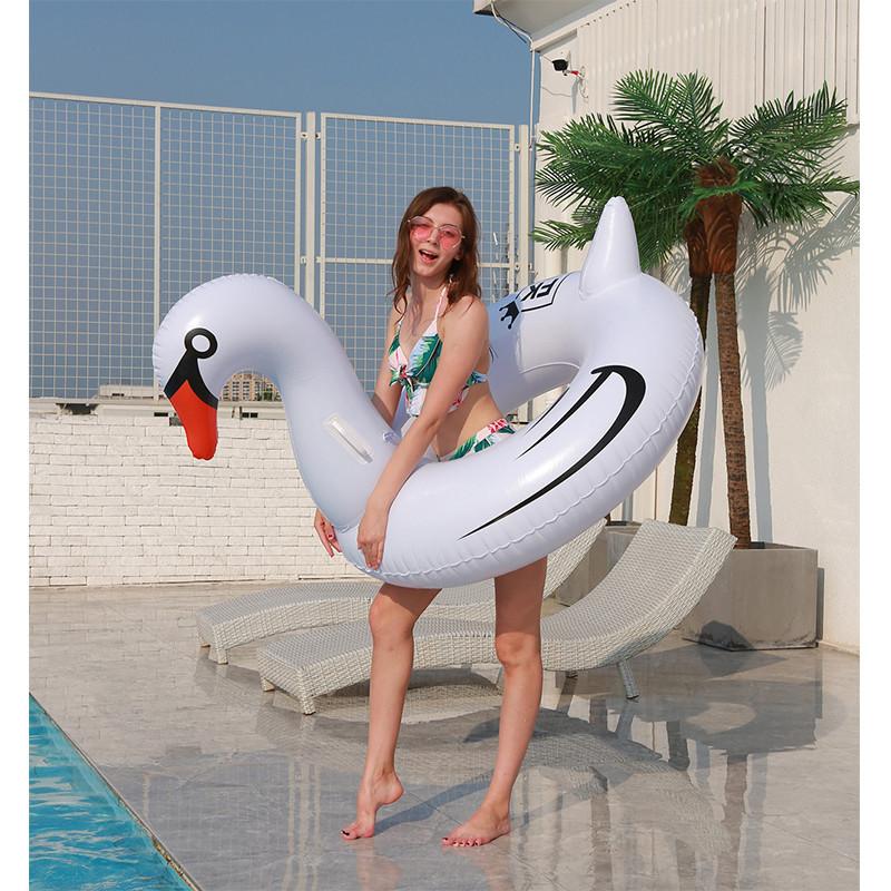 Adult Swan Inflatable Swim Ring 120cm Fashionable Water Lounger Swimming Ring Wholesale