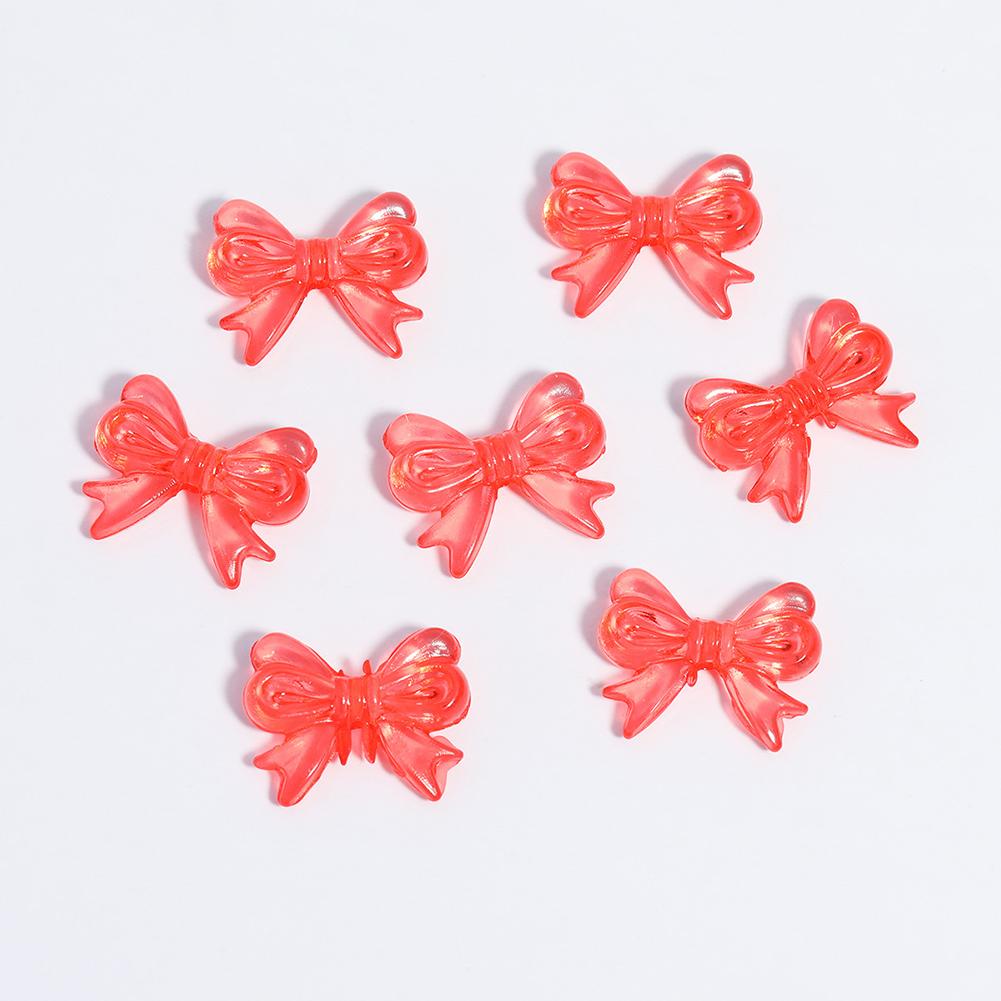 30Pcs Multicolor Transparent Acrylic Bowknot Beads For DIY Bracelet Earring Keychain Daliy Jewelry Supplies