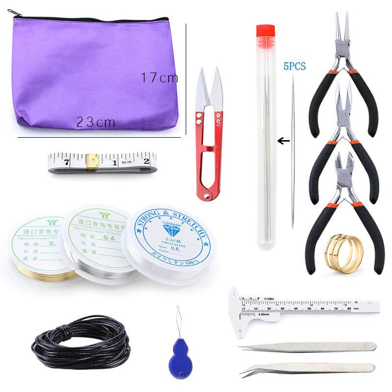 

8PCS Stainless Jewelry making Tools Set with Plier ,Round Nose Plier,Scissor tweezers Beading Tool Kit for bracelet necklace DIY