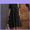 Vintage Cotton Linen Summer Dress With Pockets And Pleated Details For Women