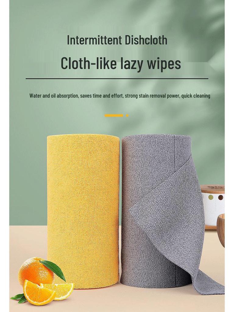 Tearable Non-Stick Oil Dishcloth Roll - Polyester-Nylon Kitchen Cleaning Rag