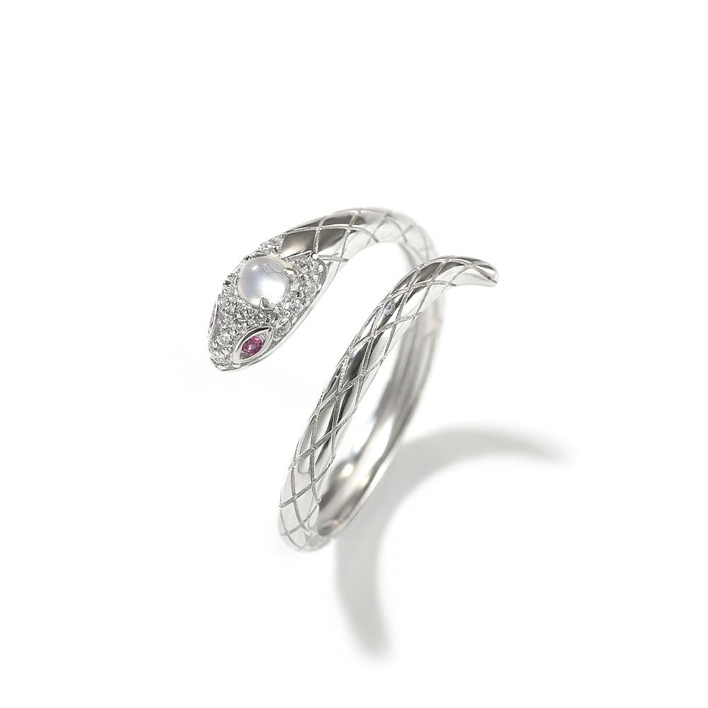 

Niche design, light luxury, high-end sense, small vinegar bag, spirit snake opening ring, personalized simple snake opening ring s925 silver material