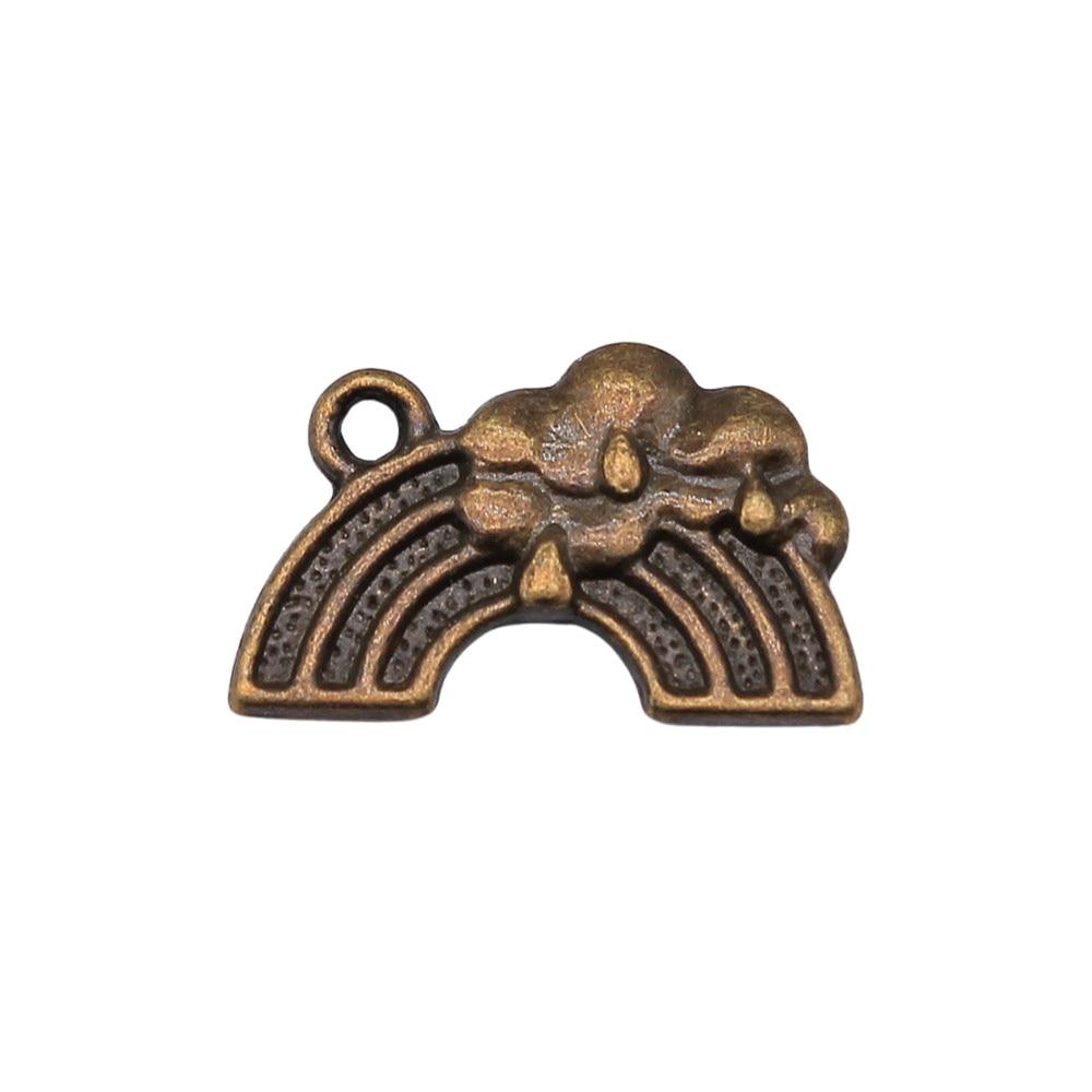 

10шт Радуга Шармы Шармы Античная бронза Цвет цинковый сплав 19X12mm