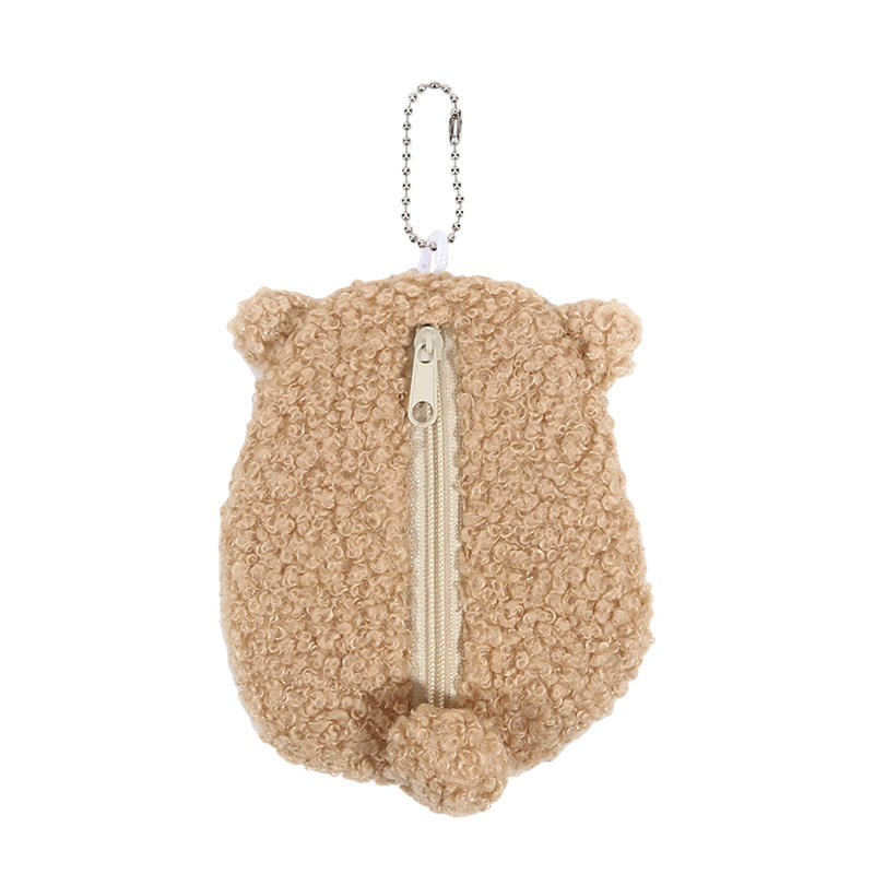 Niedliche Bär Plüsch Geldbörse Schlüsselanhänger für Kopfhörer Lippenstift Bargeld Kleine Gegenstände Aufbewahrung