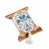 Retro Taschentuchbox Stoffbezug Quaste Orientalischer Östlicher Stil Wohnzimmer Schlafzimmer Auto, Kreativer Druck Halter Geschenkidee 18x24cm