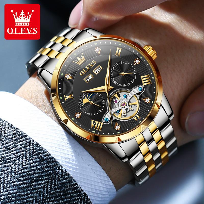 OLEVS Brand Multi-functional Men's Watch Luminous Waterproof Automatic Mechanical Watch Men's Watch