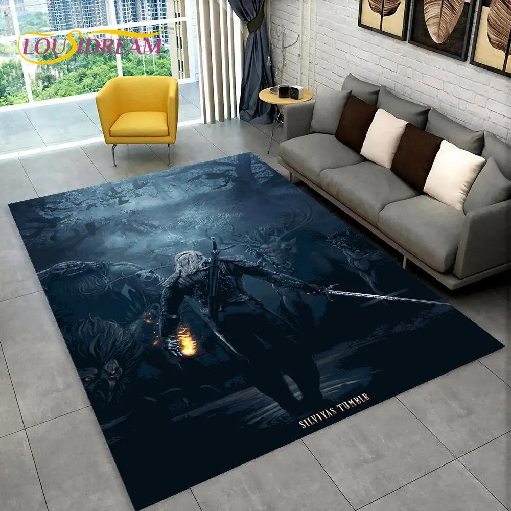 The W-Witcher Game Gamer Anime Area Rug,Carpet Rug for Home Living Room Children's Bedroom Sofa Doormat Decor,Non-slip Floor Mat