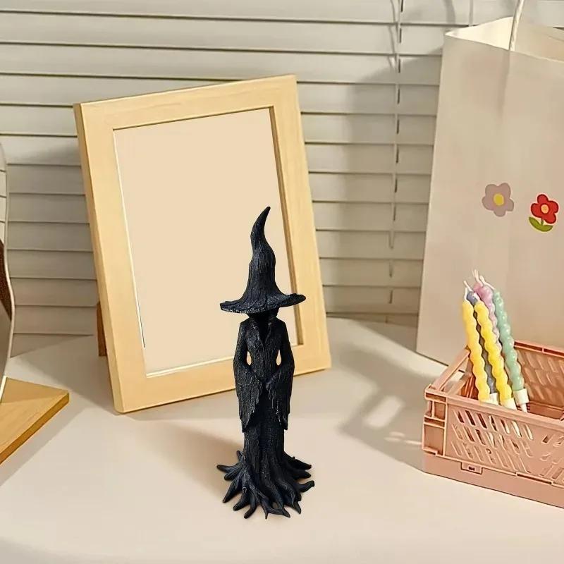 Halloween Gothic Figurine Vintage Witch Statue Resin Craft Tabletop Decor Magician Decor Fantasy Ornament Halloween Decorations