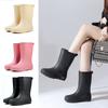 Casual Wear-resistant Car Wash Short Rain Boots for Women, Waterproof and Non-slip Velvet Fashion Rain Shoes for Women