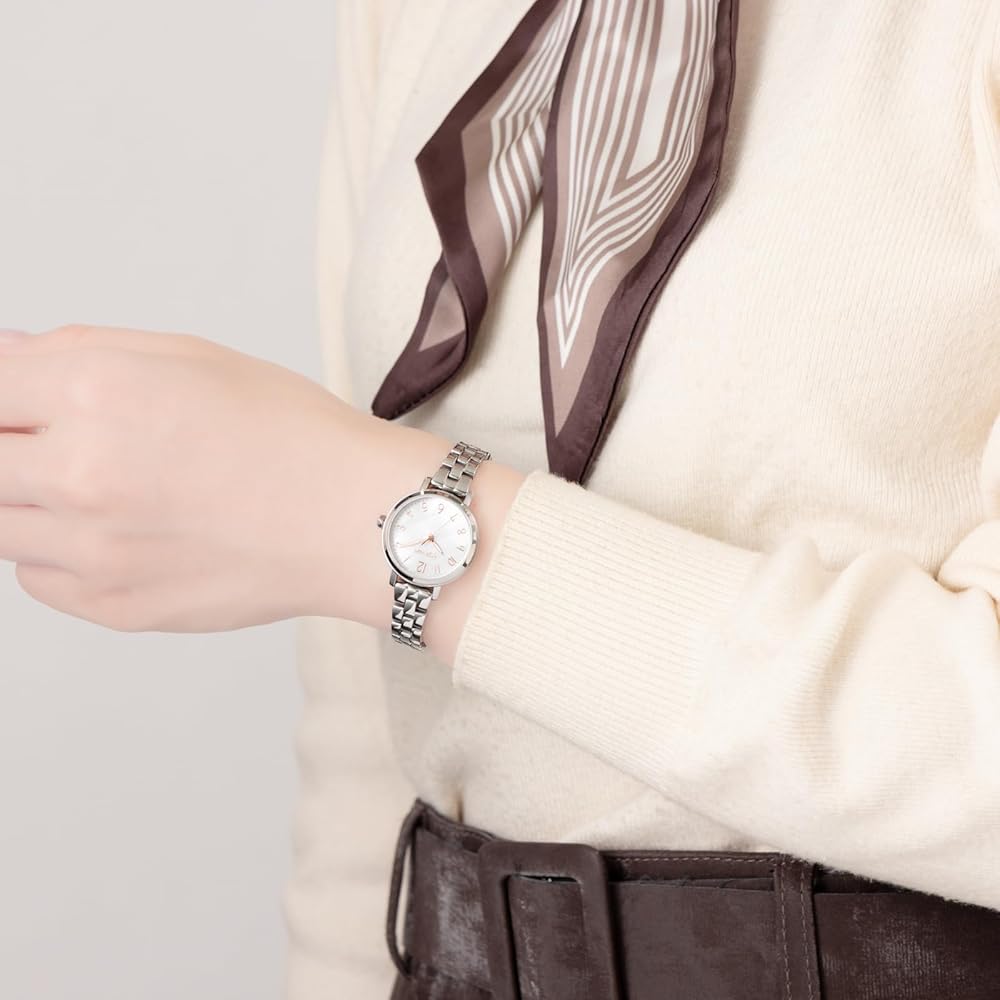 Angel Heart Flower Time Solar Watch Women's Sapphire Glass White Pearl Dial Stainless Steel
