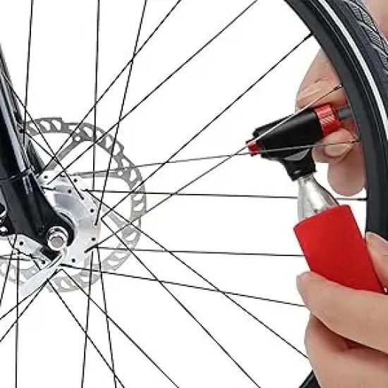 Aluminum Alloy Automatic Pump Mini Portable Bicycle Pump Fast CO2 Tire Inflator Bike Pump Black For Schrader and Presta Adapter