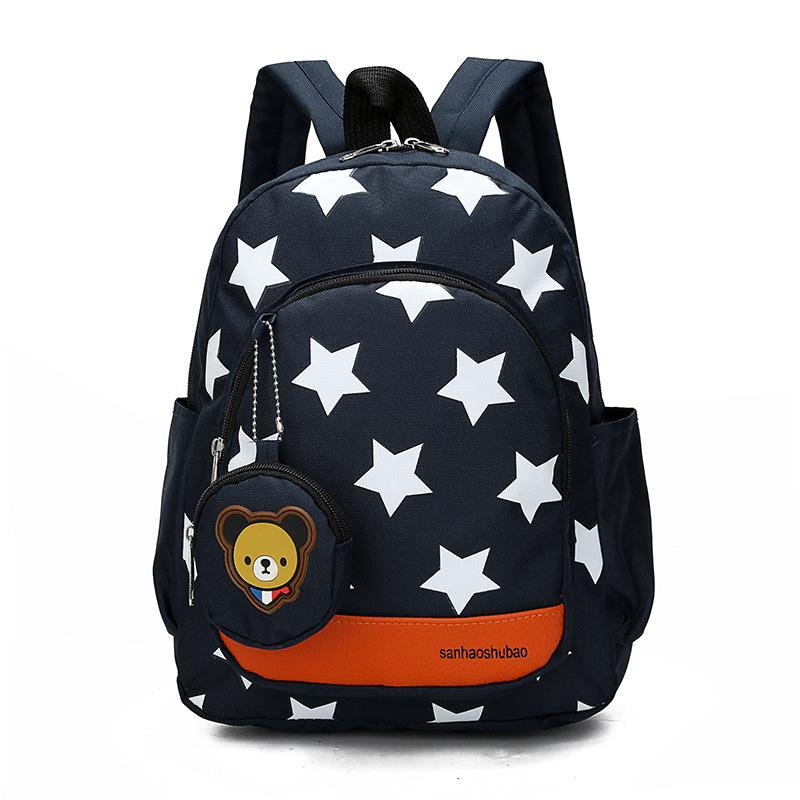 School bag star cartoon bag boy and girl baby school bag, preschool middle and large class 3-4-5 year old children backpack