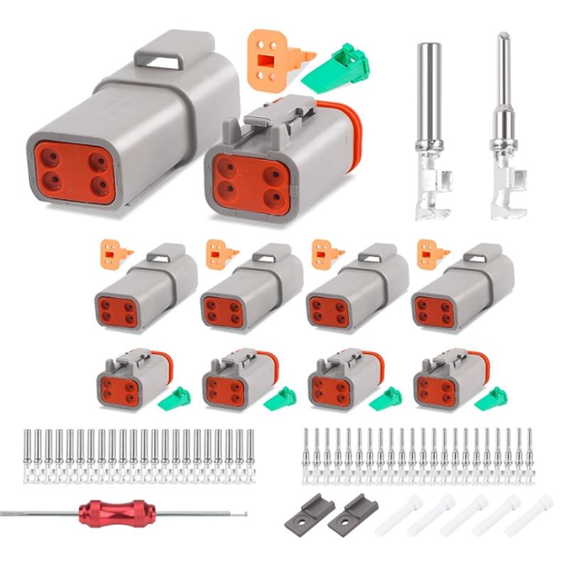 A96I-5 Set DT Steckverbinder-Kit, Wasserdichter DT-Steckverbinder, Größe 16 Gestanzte Kontakte, Dichtstopfen Für Auto, LKW, Motorrad