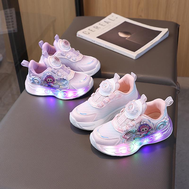 Girls' 2025 Spring Mesh Velcro Sneakers - Small & Medium Sizes