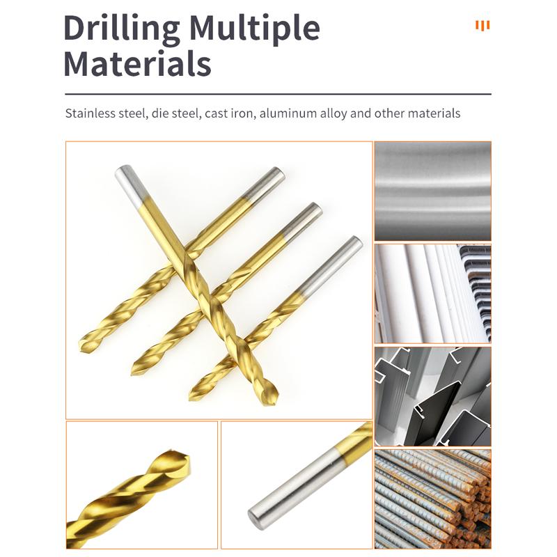 Burghiu elicoidal din oțel rapid cobalt, titan, de înaltă calitate 6542, set de scule din oțel inoxidabil pentru metal