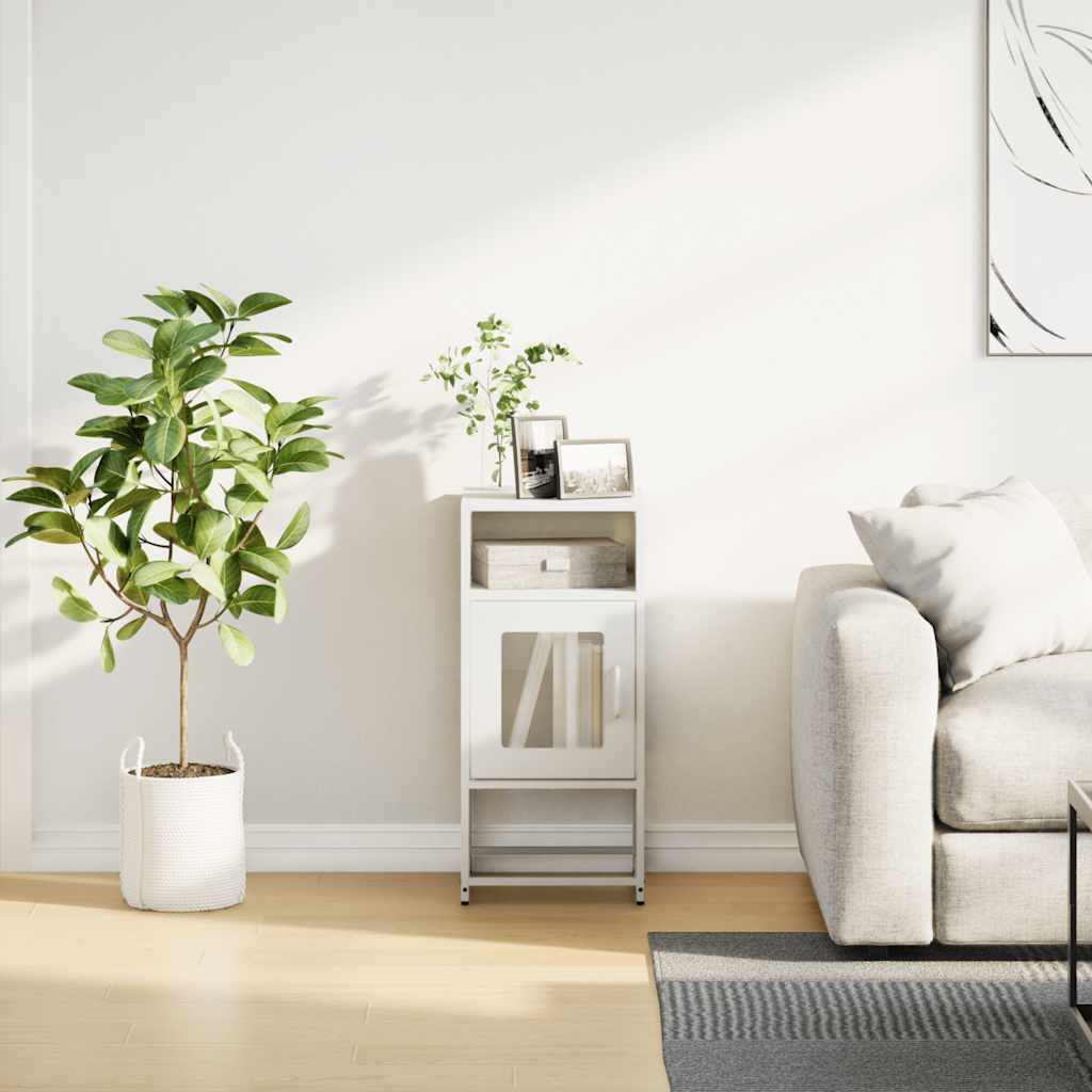 Nightstand White 36x39x78 cm Cold Rolled Steel