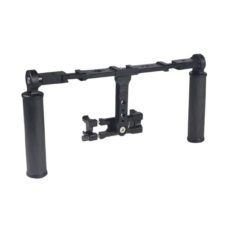 Video Cage Rig Case Carbon Fiber Hand Grip with 1/4 3/8 Thread Cold Shoe Mount