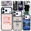 Capa Case for iPhone 17 Air 16 Pro Max 15 Plus 11 13 Mini 14 12 Back Phone Cover Bible Jesus Christ Christian Quotes