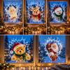 Cartoon Crystal Break-In Christmas Decal Static Cling Fake Broken Glass Cling Decal  Holiday Party