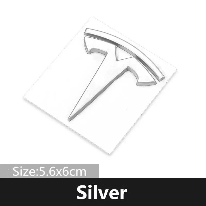 

Car Sticker Tesla 5.6x6cm Metal Car Side Fender Emblem Window Sticker for Tesla Model 3 Y S X Roadster P75D P85D Whole Body Exte срібний