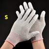5 Pairs Of Anti-Static Carbon Fiber Gloves, Nylon Anti-Static Labor Insurance Gloves, Pu Finger-Coated Carbon Fiber Anti-Static Finger Gloves