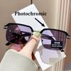 Photochromism Reading Glasses HD Anti Blue Light Glasses Fashionable Full Frame Transparent Presbyopia Glasses Glasses for Men