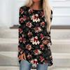 Women's Long Sleeve Round Neck Halloween Print Tunic T-Shirt for Casual Fall Fashion