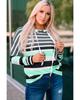 Azura Exchange Striped Drawstring Long Sleeve Hoodie